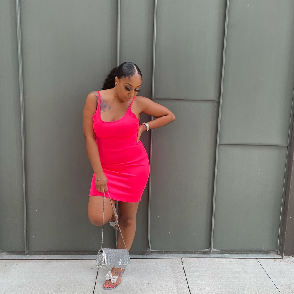 Hot pink dress